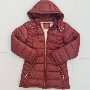 NEW GUESS Kara Long Puffer Hooded Coat SZ 12